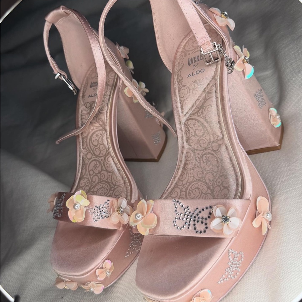 Aldo Pink Stiletto Heels with Ankle Straps